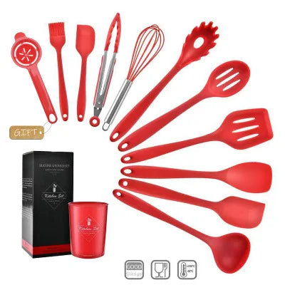 10/12 PCS Heat Resistant Silicone Cookware Set