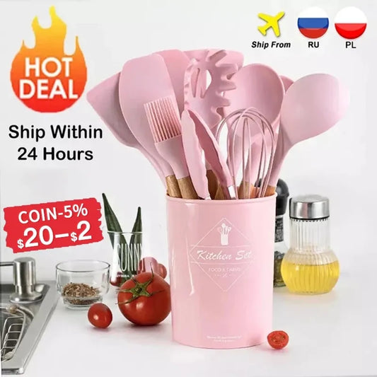 Silicone Kitchenware Cooking Utensils Set Non-Stick