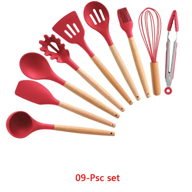 Silicone Kitchenware Cooking Utensils Set Non-Stick