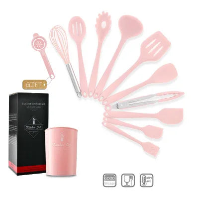 10/12 PCS Heat Resistant Silicone Cookware Set