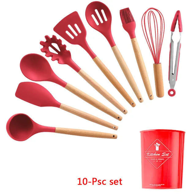 Silicone Kitchenware Cooking Utensils Set Non-Stick