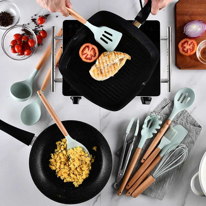 Silicone Kitchenware Cooking Utensils Set Non-Stick