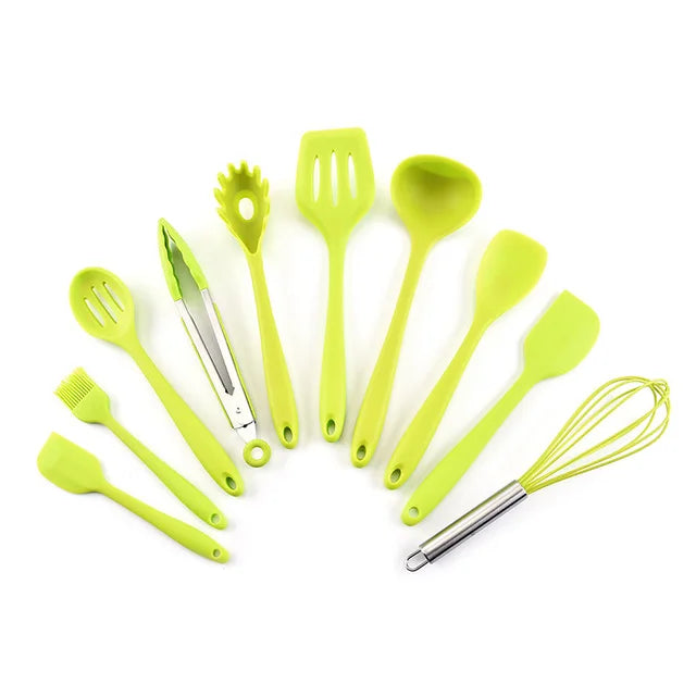 10/12 PCS Heat Resistant Silicone Cookware Set