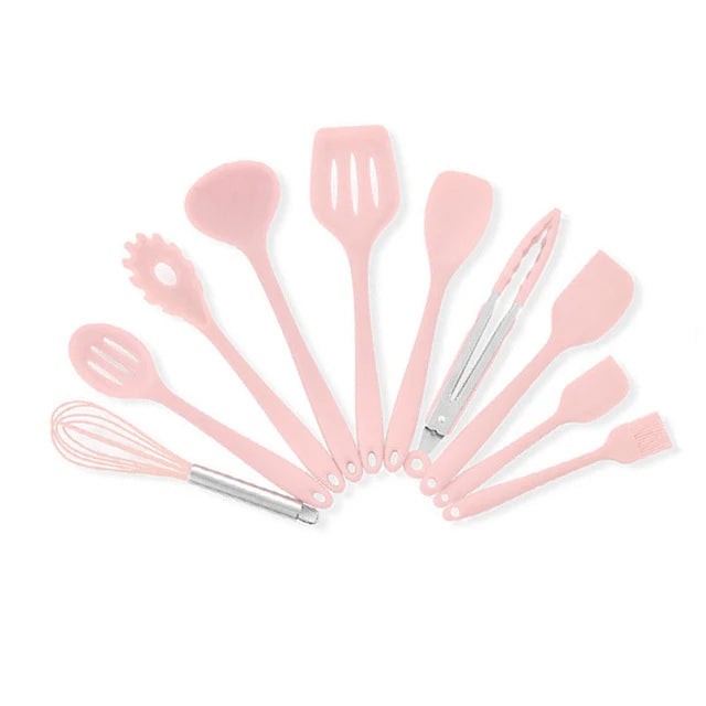 10/12 PCS Heat Resistant Silicone Cookware Set