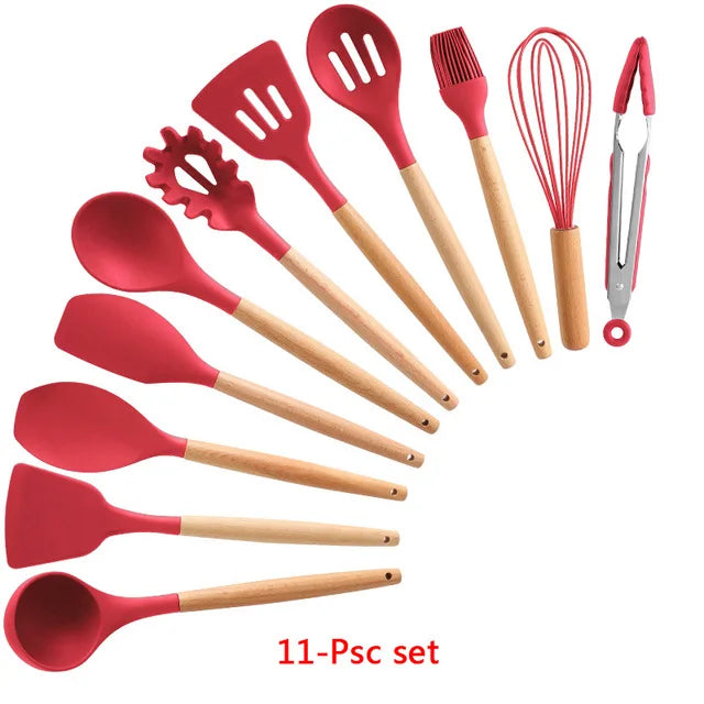 Silicone Kitchenware Cooking Utensils Set Non-Stick