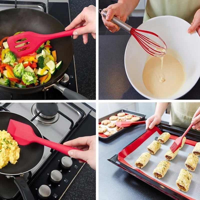 10/12 PCS Heat Resistant Silicone Cookware Set